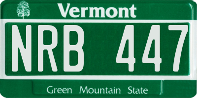 VT license plate NRB447