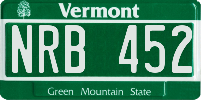 VT license plate NRB452