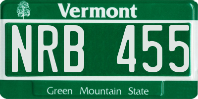 VT license plate NRB455