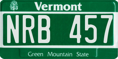 VT license plate NRB457