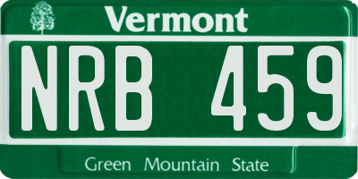 VT license plate NRB459