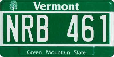 VT license plate NRB461