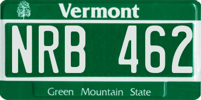 VT license plate NRB462
