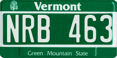 VT license plate NRB463