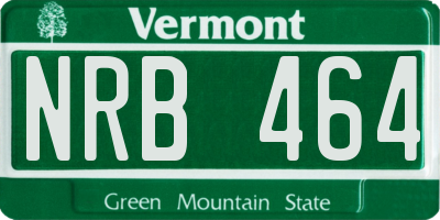 VT license plate NRB464