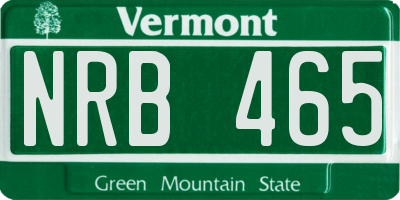 VT license plate NRB465