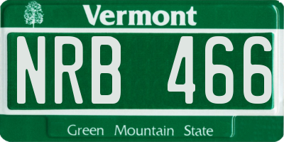 VT license plate NRB466