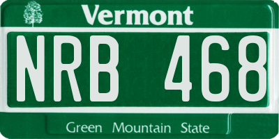 VT license plate NRB468
