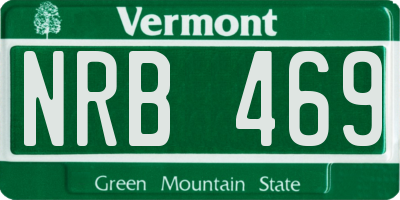 VT license plate NRB469