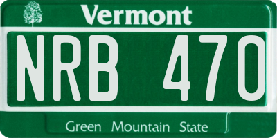 VT license plate NRB470