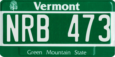 VT license plate NRB473