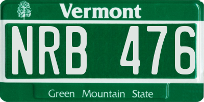 VT license plate NRB476