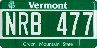 VT license plate NRB477