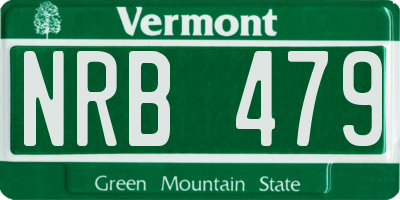 VT license plate NRB479