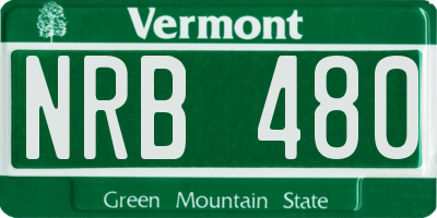VT license plate NRB480