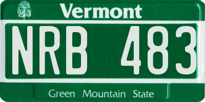 VT license plate NRB483