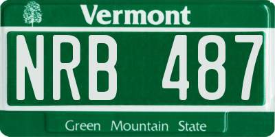 VT license plate NRB487