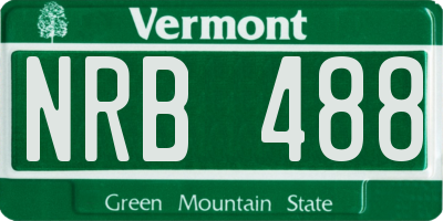 VT license plate NRB488