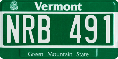 VT license plate NRB491