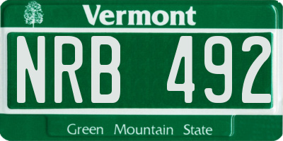 VT license plate NRB492