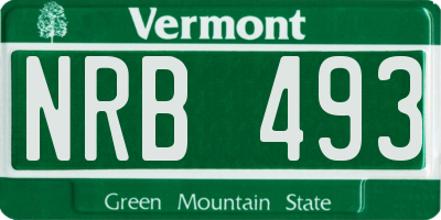 VT license plate NRB493