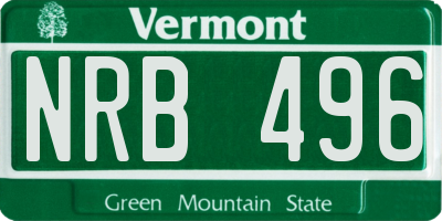 VT license plate NRB496