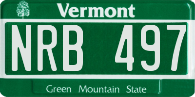 VT license plate NRB497
