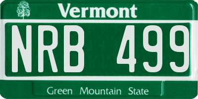 VT license plate NRB499