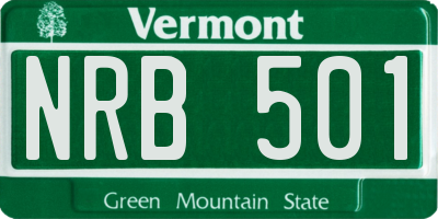 VT license plate NRB501