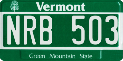 VT license plate NRB503
