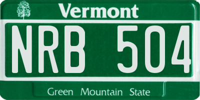 VT license plate NRB504