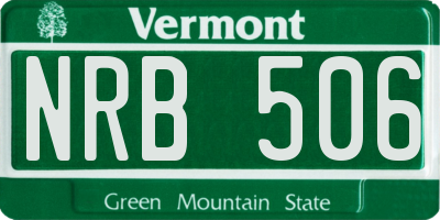 VT license plate NRB506