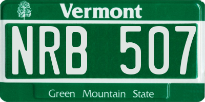 VT license plate NRB507
