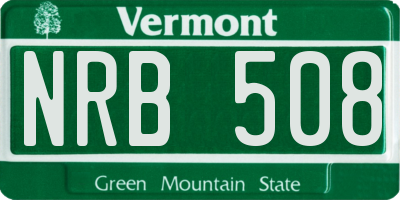 VT license plate NRB508