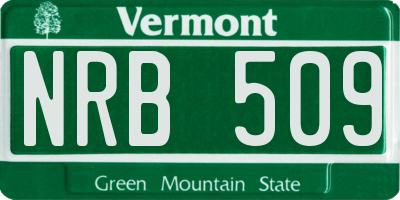 VT license plate NRB509