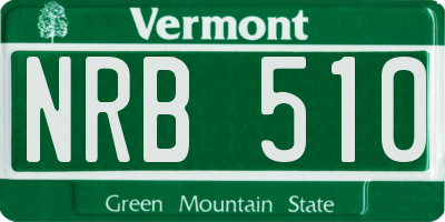 VT license plate NRB510