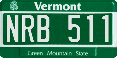VT license plate NRB511