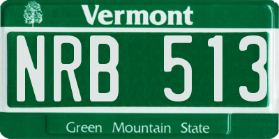 VT license plate NRB513
