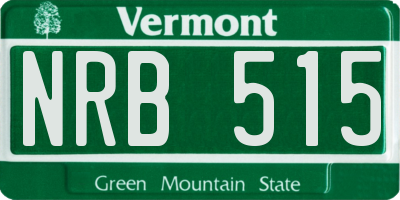 VT license plate NRB515