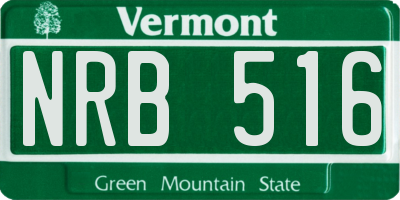 VT license plate NRB516
