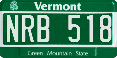 VT license plate NRB518