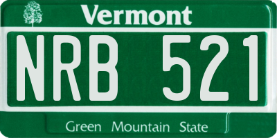 VT license plate NRB521