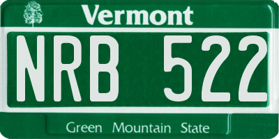 VT license plate NRB522