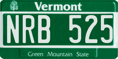 VT license plate NRB525