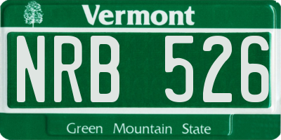 VT license plate NRB526