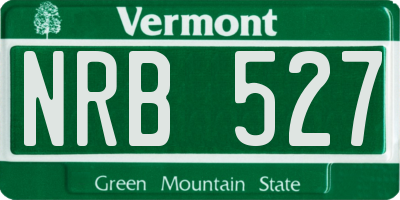 VT license plate NRB527