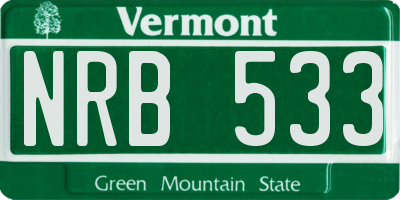 VT license plate NRB533