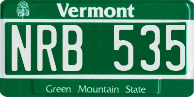 VT license plate NRB535