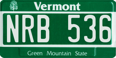 VT license plate NRB536