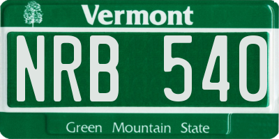 VT license plate NRB540